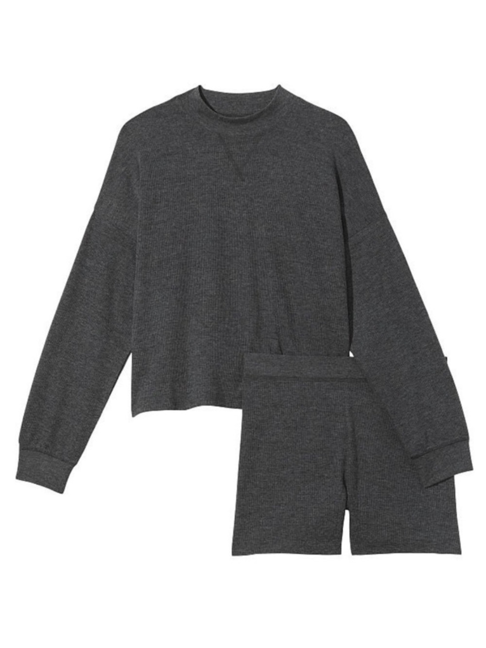 Victoria's Secret Glow Waffle Pullover Bike Short Set Size Medium - Picture 3 of 7